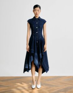 denim handkerchief dress Current Mood Denim Handkerchief Puff Sleeve Mini Dress